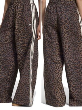 NWT Adidas Leopard Print Wide Leg Pants